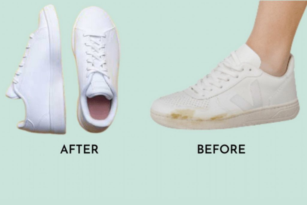 White shoes turned on sale yellow after bleach