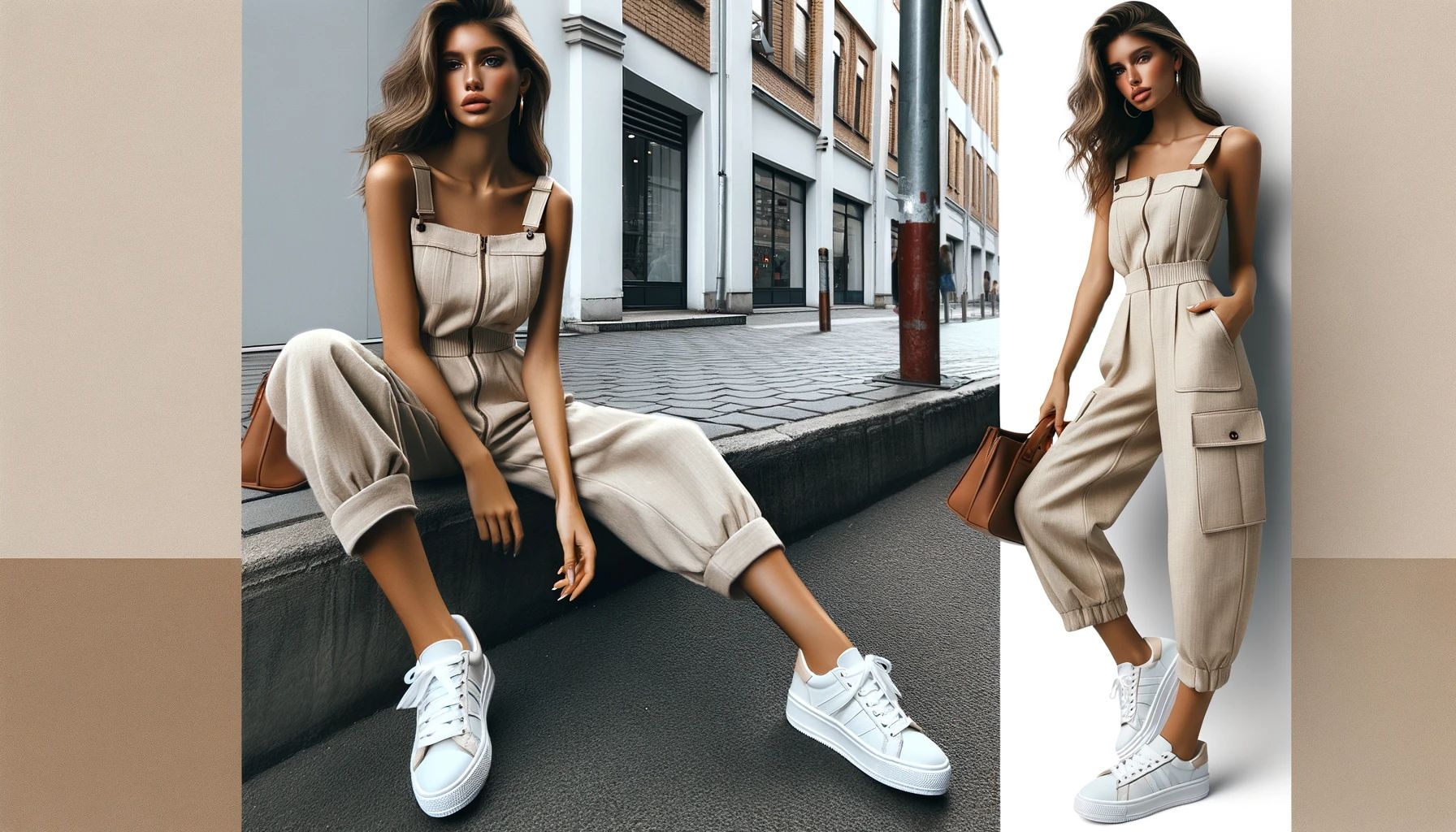 Casual Jumpsuit with Sneakers