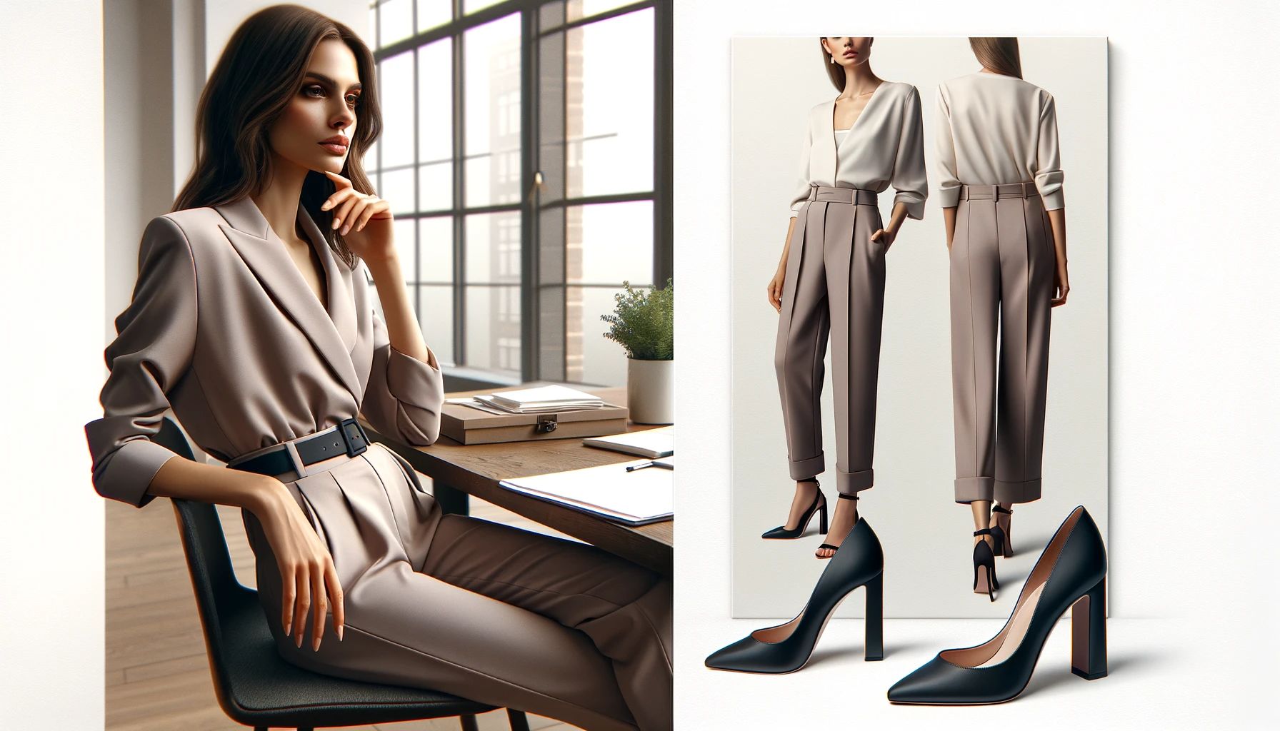 Office-Appropriate Jumpsuit with Block Heels